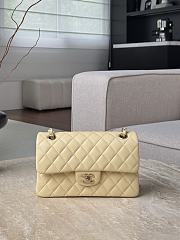 Colestore Chanel Buttercream Yellow Lambskin Quilted Classic Flap Medium Light Gold Hardware 23x14.5x6cm - 1