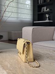 Colestore Chanel Buttercream Yellow Lambskin Quilted Classic Flap Medium Light Gold Hardware 23x14.5x6cm - 4