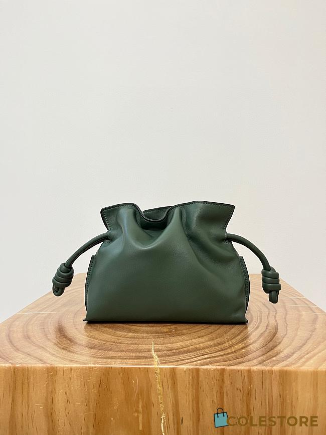 Colestore Loewe Flamenco Clutch Mini Bag in Dark Green 23x18x9cm - 1