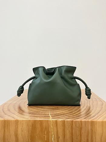Colestore Loewe Flamenco Clutch Mini Bag in Dark Green 23x18x9cm