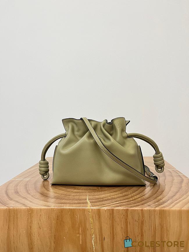 Colestore Loewe Flamenco Clutch Mini Bag in Dusty Olive 23x18x9cm - 1