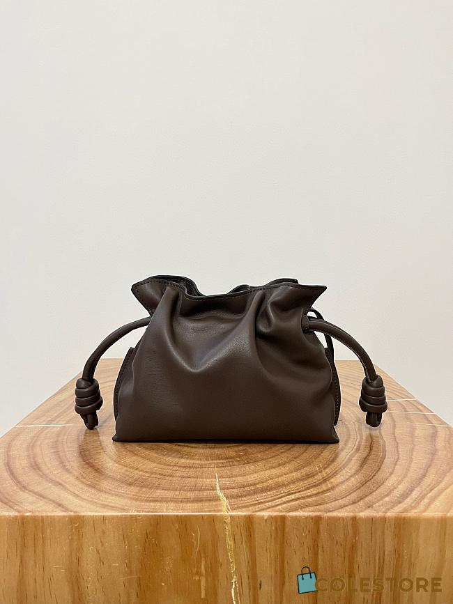 Colestore Loewe Flamenco Clutch Mini Bag in Dark Chocolate 23x18x9cm - 1