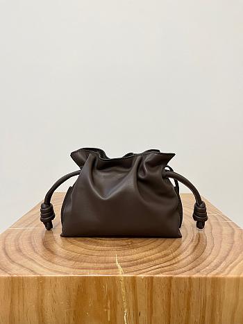 Colestore Loewe Flamenco Clutch Mini Bag in Dark Chocolate 23x18x9cm