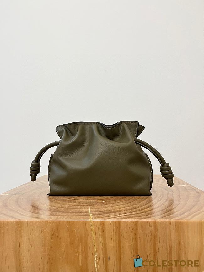 Colestore Loewe Flamenco Clutch Mini Bag in Khaki Green 23x18x9cm - 1