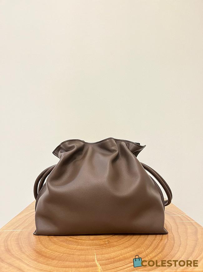 Colestore Loewe Flamenco Clutch Bag in Dark Chocolate 30x24.5x10.5cm - 1