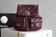 Colestore Chanel Triple Backpack Burgundy Caviar 17.5x16.5x10cm - 1