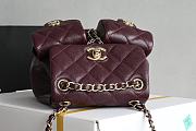 Colestore Chanel Triple Backpack Burgundy Caviar 17.5x16.5x10cm - 3
