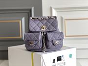 Colestore Chanel Triple Backpack Dusty Purple Caviar 17.5x16.5x10cm - 1