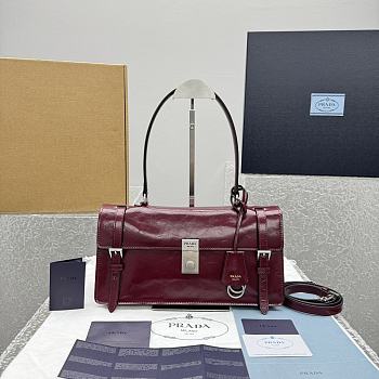 Colestore Prada Red Wine Medium leather handbag 32x17x11cm
