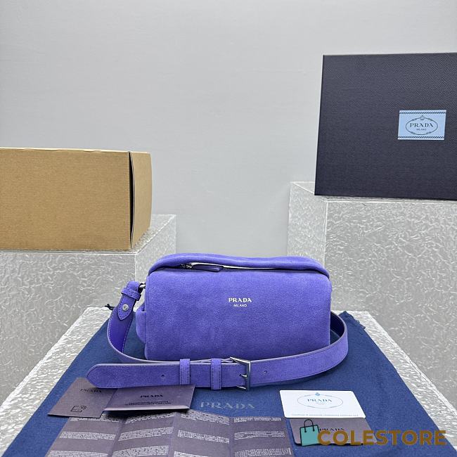 Colestore Prada Suede Purple Shoulder Bag 24x11x11cm - 1
