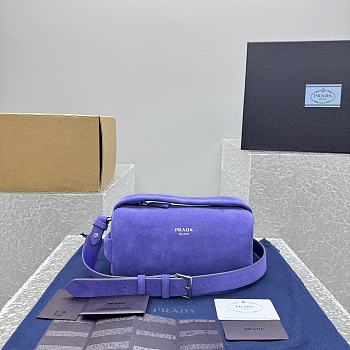 Colestore Prada Suede Purple Shoulder Bag 24x11x11cm
