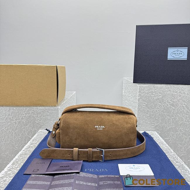 Colestore Prada Suede Brown Shoulder Bag 24x11x11cm - 1