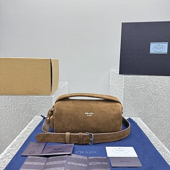 Colestore Prada Suede Brown Shoulder Bag 24x11x11cm