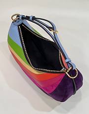 Colestore Fendi Rainbow Suede Shoulder Bag 28x19x7cm - 2