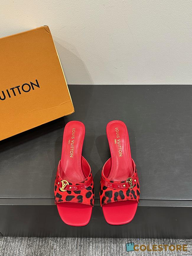 Colestore Louis Vuitton Leopard Kitten Red Heel Sandals  - 1