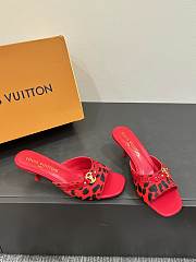Colestore Louis Vuitton Leopard Kitten Red Heel Sandals  - 2