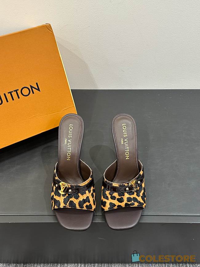 Colestore Louis Vuitton Leopard Kitten Brown Heel Sandals  - 1
