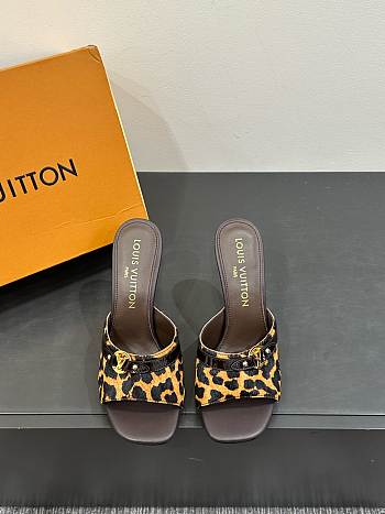Colestore Louis Vuitton Leopard Kitten Brown Heel Sandals 