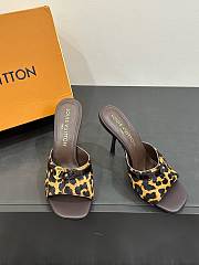 Colestore Louis Vuitton Leopard Kitten Brown Heel Sandals  - 6