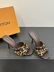 Colestore Louis Vuitton Leopard Kitten Brown Heel Sandals  - 5