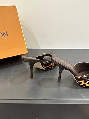 Colestore Louis Vuitton Leopard Kitten Brown Heel Sandals  - 3
