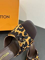 Colestore Louis Vuitton Leopard Kitten Brown Heel Sandals  - 2