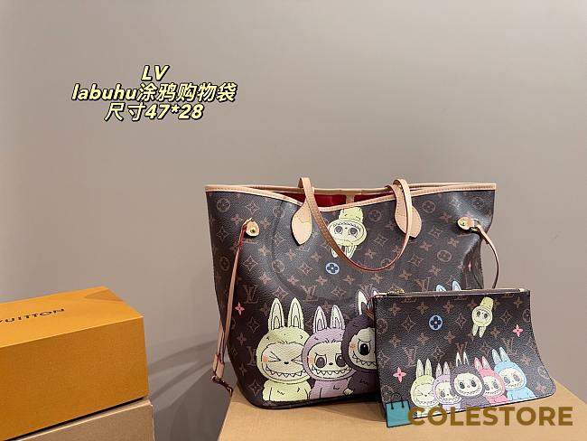 Colestore Louis Vuitton Neverfull Labubu 47x28cm - 1