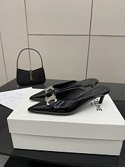 Colestore Celine Classic Triomphe Pointed-Toe Kitten Heel Mules Black - 6