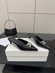 Colestore Celine Classic Triomphe Pointed-Toe Kitten Heel Mules Black - 4