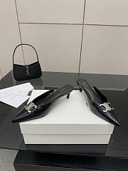 Colestore Celine Classic Triomphe Pointed-Toe Kitten Heel Mules Black - 2