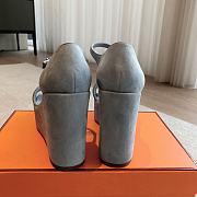 Colestore Hermes Hilda 80 sandal Light Blue Suede - 6