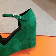 Colestore Hermes Hilda 80 sandal Green Suede - 5