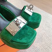 Colestore Hermes Hilda 80 sandal Green Suede - 4
