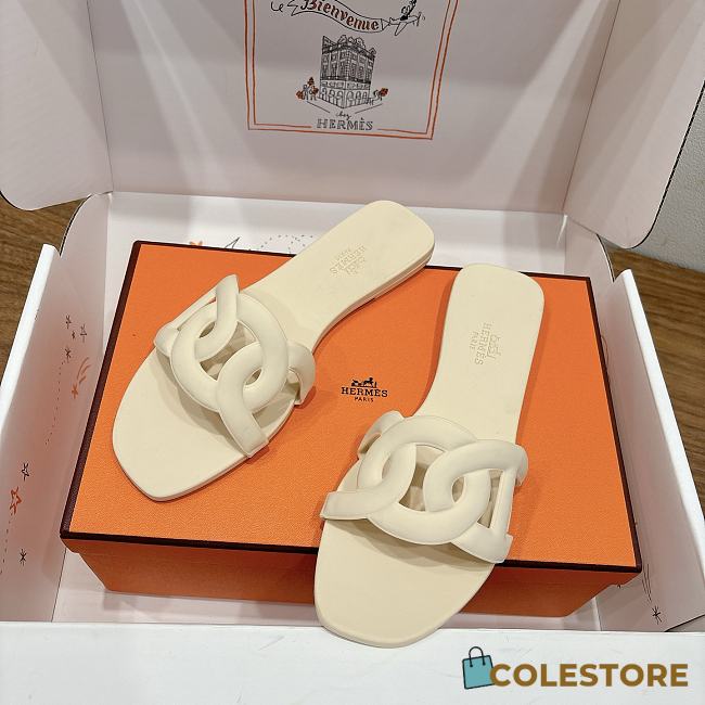 Colestore Hermes Aloha Sandals Cream - 1