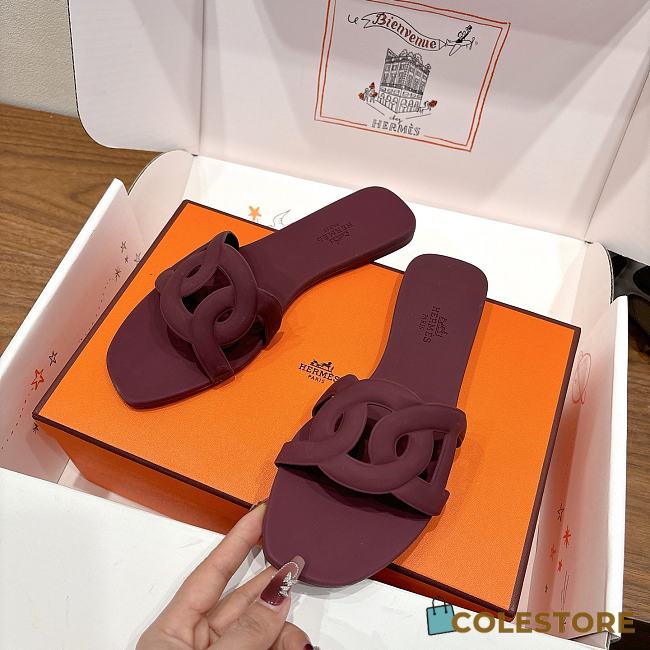 Colestore Hermes Aloha Sandals burgundy - 1