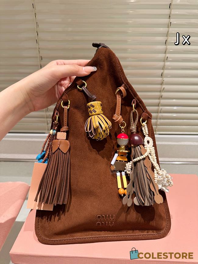 Colestore Miu Miu Oak Suede Bag With Trick 24×37cm - 1