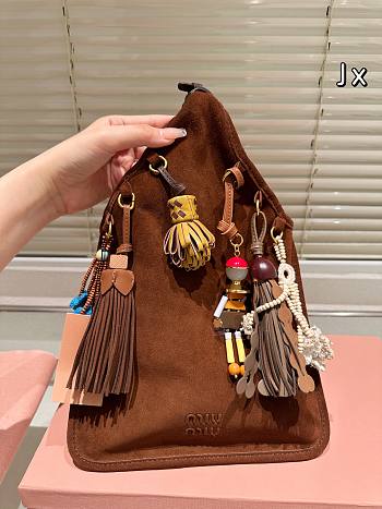 Colestore Miu Miu Oak Suede Bag With Trick 24×37cm