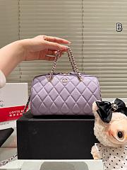 Colestore Chanel Mini Bowling Bag Caviar Leather Lilac 19x12cm - 5