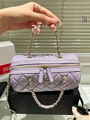 Colestore Chanel Mini Bowling Bag Caviar Leather Lilac 19x12cm - 3