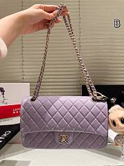 Colestore Chanel Lilac Caviar Quilted Classic Flap Medium Silver Hardware 26cm - 5