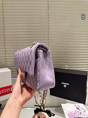 Colestore Chanel Lilac Caviar Quilted Classic Flap Medium Silver Hardware 26cm - 3