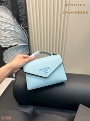 Colestore Prada Saffiano Leather Mini Envelope Crossbody Bag Light Blue 21x14cm - 5