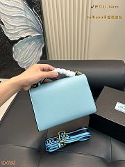 Colestore Prada Saffiano Leather Mini Envelope Crossbody Bag Light Blue 21x14cm - 4