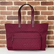 Colestore Gucci Large GG Tote Bag in Rosso Ancora Red Canvas 45x32x15cm - 1
