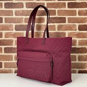 Colestore Gucci Large GG Tote Bag in Rosso Ancora Red Canvas 45x32x15cm - 5