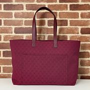 Colestore Gucci Large GG Tote Bag in Rosso Ancora Red Canvas 45x32x15cm - 4