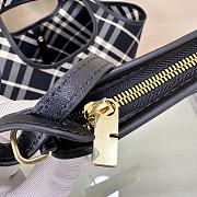 Colestore Burberry Embroidered Canvas Small Check Shopping Bag Black 41× 14 × 26cm - 4