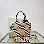 Colestore Burberry Embroidered Canvas Small Check Shopping Bag Beige Vintage 41× 14 × 26cm - 6