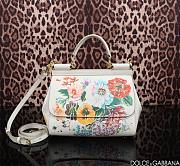 Colestore Dolce & Gabbana White Floral Printed Leather 25x12x20cm - 1