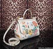 Colestore Dolce & Gabbana White Floral Printed Leather 25x12x20cm - 4